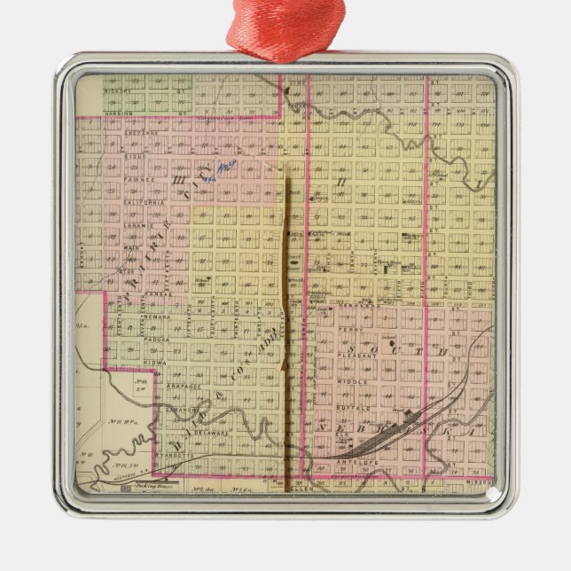 Nebraska-Stadt, Nebraska Ornament Aus Metall (Vorne)