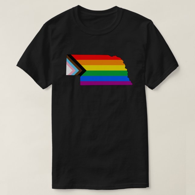 Nebraska State Pride LGBTQ Progress Pride T-Shirt (Design vorne)