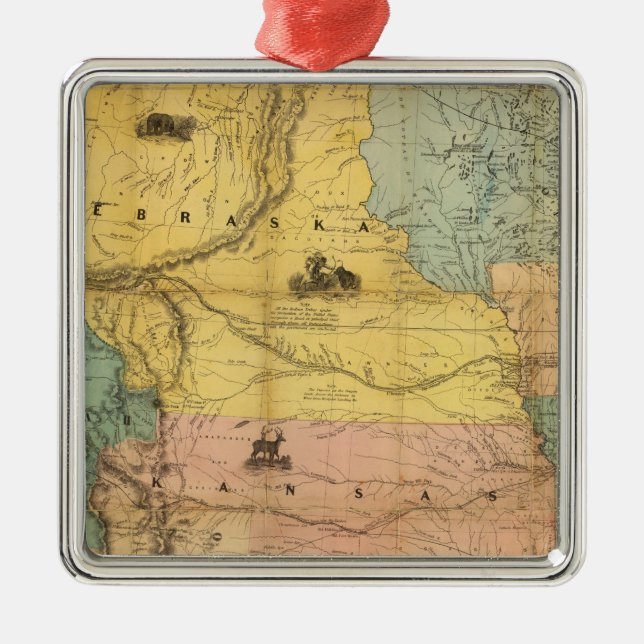 Nebraska und Kansas 2 Silbernes Ornament (Vorne)