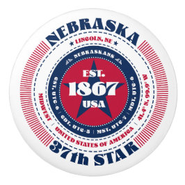 Nebraska US Staat Red White Blue Typografie Keramikknauf