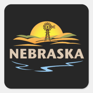 Nebraska USA Quadratischer Aufkleber