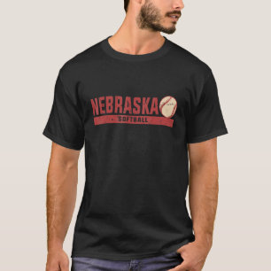 Nebraska Vintag Softball Coach Team Retro Softbal T-Shirt