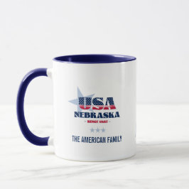 Nebraska Virginia USA 1867 Blue Star Personalisier Tasse
