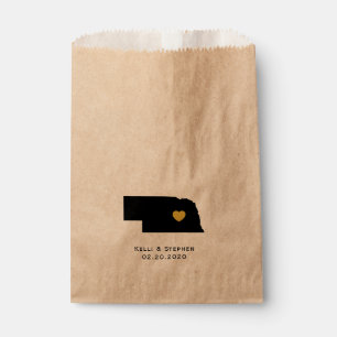 Nebraska Wedding Favor Treat Sacks, Sacs Cadeaux