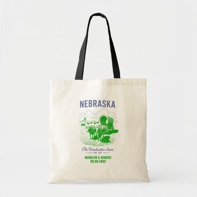Nebraska Wedding Welcome Bag, Staat Liebe Tragetasche (Vorne)