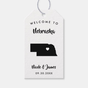Nebraska Wedding Welcome Bag Tags, Karte Geschenkanhänger