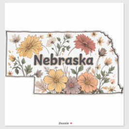 Nebraska-Wildblumen Aufkleber