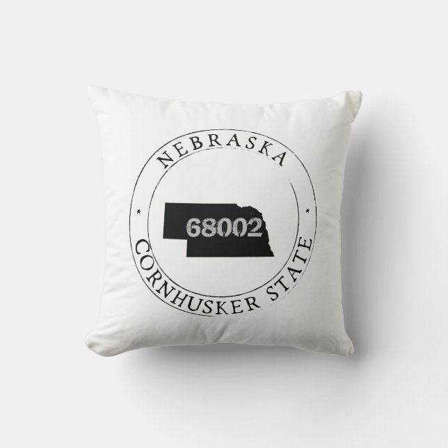Nebraska Zip Code Pillow Kissen (Vorderseite)