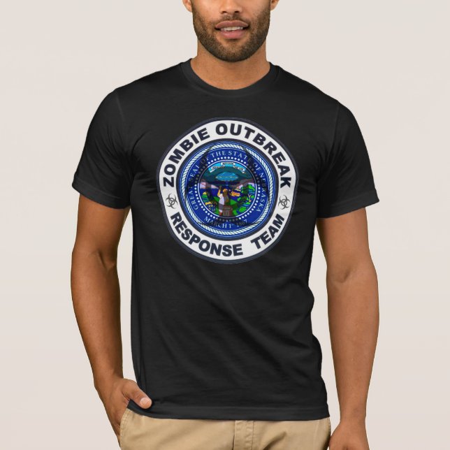 Nebraska-Zombie-Ausbruch-Warteteam T-Shirt (Vorderseite)
