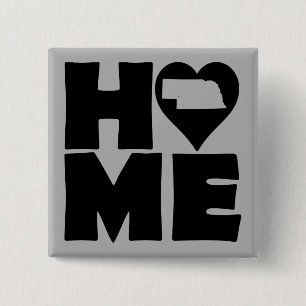 Nebraska Zuhause Heart Staat Button Abzeichen Butt