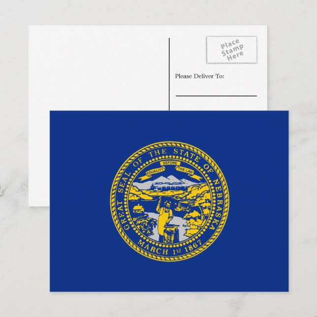 Nebraskan-Flagge, Flagge von Nebraska Postkarte (Vorne/Hinten)