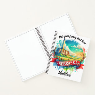 Nebraskas Schönheit in lebendiger Wasserfarbe Notizbuch