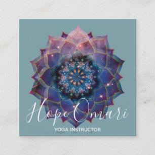 Nebula Bloom   Mandala Quadratische Visitenkarte