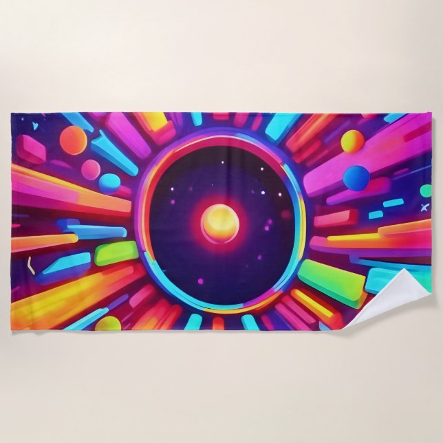 Nebula Burst: Kosmisches Kaleidoskop Strandtuch (Vorderseite)