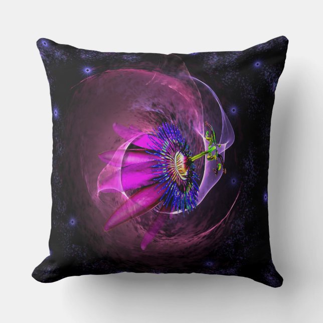 Nebula-Design in Lavendel und Schwarz-Kissen Kissen (Vorderseite)