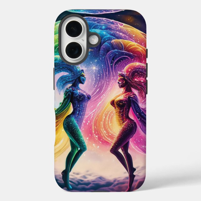 Nebula Dreams Fantasy Cosmic Rainbow Lovers iPhone 16 Hülle (Rückseite)