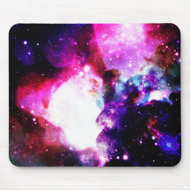 Nebula Galaxy Pink Lila Blue Mousepad (Vorne)