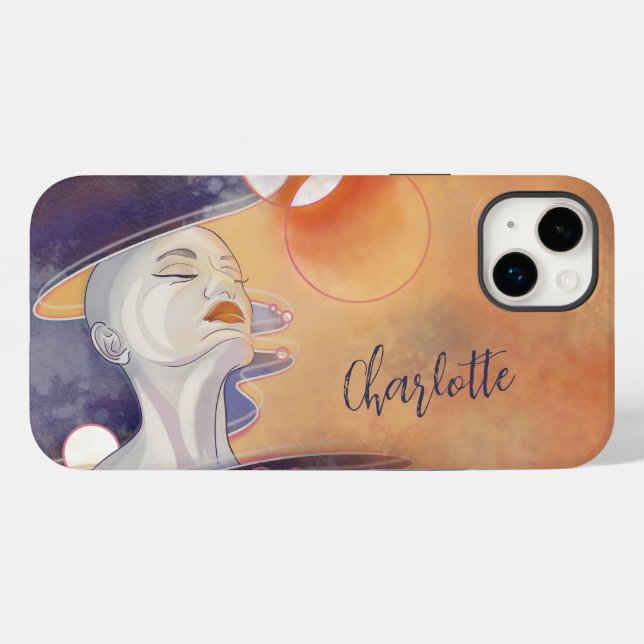 Nebula Goddess Personalisierter Name Case-Mate iPhone 14 Plus Hülle (Rückseite (Horizontal))