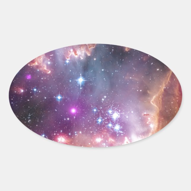 Nebula helle Weltraum Sterne Galaxie Hipster Geek  Ovaler Aufkleber (Vorderseite)