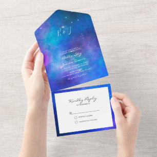 Nebula Interstellar Alles-in-einem-Hochzeitseinlad All In One Einladung