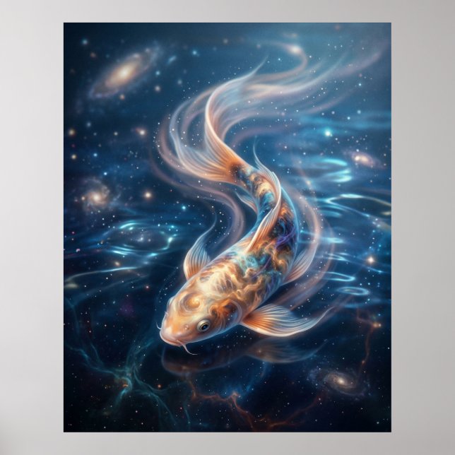 Nebula Koi Kosmische Wasser Poster (Vorne)