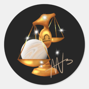 Nebula Libra Venus Zodiac Runder Aufkleber