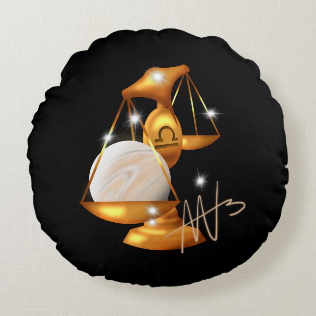 Nebula Libra Venus Zodiac Rundes Kissen (Vorderseite)