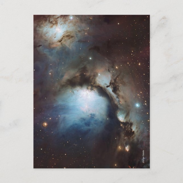 Nebula Orion Astronomisch blau-braune beige Sterne Postkarte (Vorderseite)