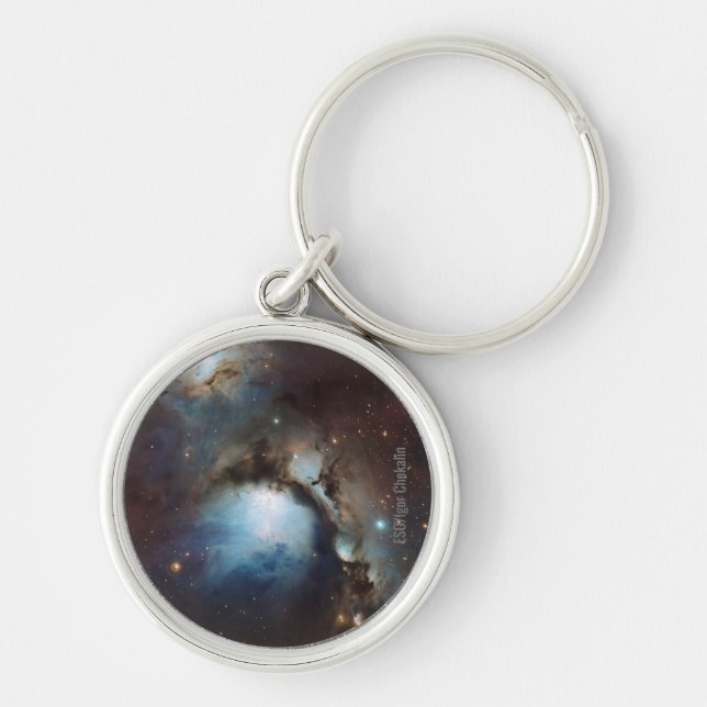Nebula Orion Astronomisch blau-braune beige Sterne Schlüsselanhänger (Vorne)