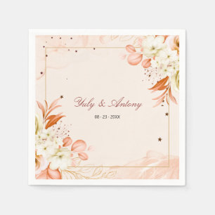 Nebula Peach Terrakotta Sternennacht Hochzeitspapi Serviette