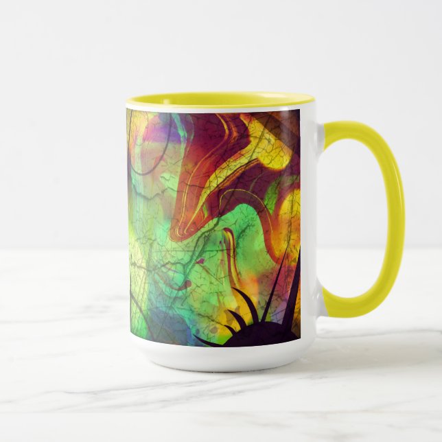Nebula peinte - Feu Opal Mug Abstrait (Droite)