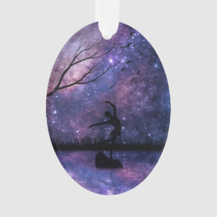 Nebula Sky Dancer Silhouette - violet et rose