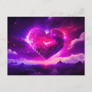Nebula Stars Celestial Heart Romance Feiertagspostkarte