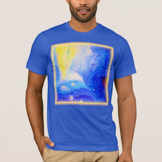 Nebula Sterne Blau, Gelb und Milchweiß. Jetzt kauf T-Shirt (Vorderseite)