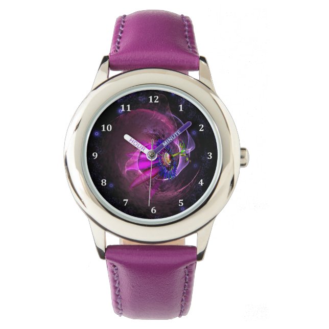 Nebula Watch Design in Lavendel, Lila & rosa Armbanduhr (Vorderseite)