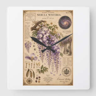 Nebula Wisteria Victorian Botanisches Museum Druck Quadratische Wanduhr
