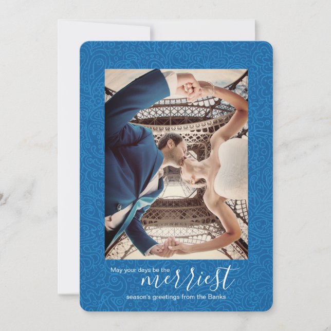 Nebulas Blue Paisley, Weihnachtskarte Feiertagskarte (Vorderseite)