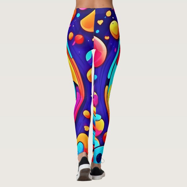 Nebulas farbenfrohe kosmische Vortex Art Leggings (Rückseite)