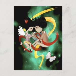 Nebulose Natur Liebes Schmetterling Postkarte