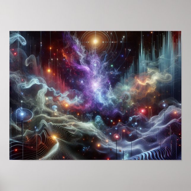 Nebulous Space Signals Sci-fi Space Poster (Devant)