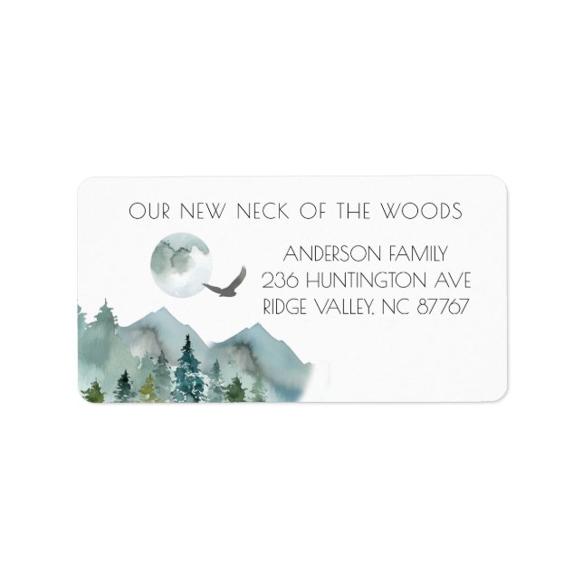 Neck of the Woods New Address Étiquette (Devant)