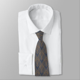 Neck Tie - Art Deco Lüfter Design Lilac/Gold Krawatte