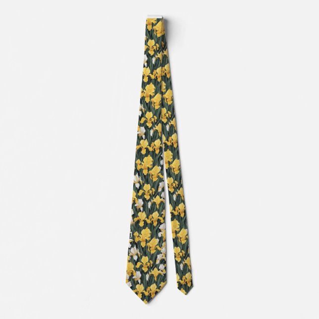 Neck Tie gelbe Iris Krawatte (Vorderseite)