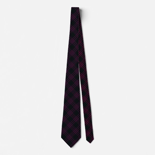 Neck Tie magenta sticks cyan diamonds Krawatte (Vorderseite)