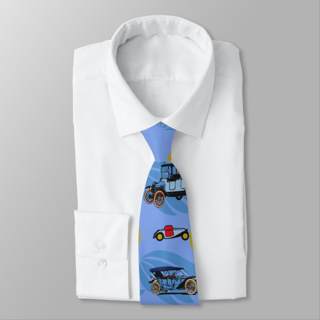 Neck TIE niedlich mit antiker Fahrzeugkonstruktion Krawatte (Gebunden)