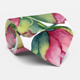 Neck Tie Pink Peony Bulbs Krawatte
