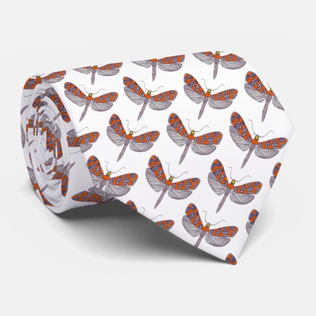 Neck Tie (weiß) - Ailanthus Moth Krawatte (Gerollt)
