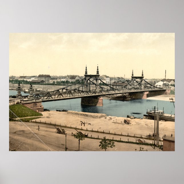 Neckar Bridge, Mannheim, Deutschland Poster (Vorne)