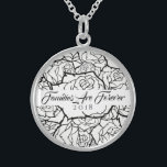 Necklace B & W Rose Sterling-Familien sind für imm Sterling Silberkette<br><div class="desc">In Sterling Silver gezeigte Necklace mit einem mehrschichtigen Druck in Schwarz und Weiß und Text von "Families Are Forever 2018" in extravaganter Schwarz-Schrift. Passen Sie diese Halskette mit einem speziellen Datum an oder/und wählen Sie Ihren Stil oder ändern Sie die Farben. Oder kaufen Sie wie geplant. Erhältlich auch in Sterling...</div>