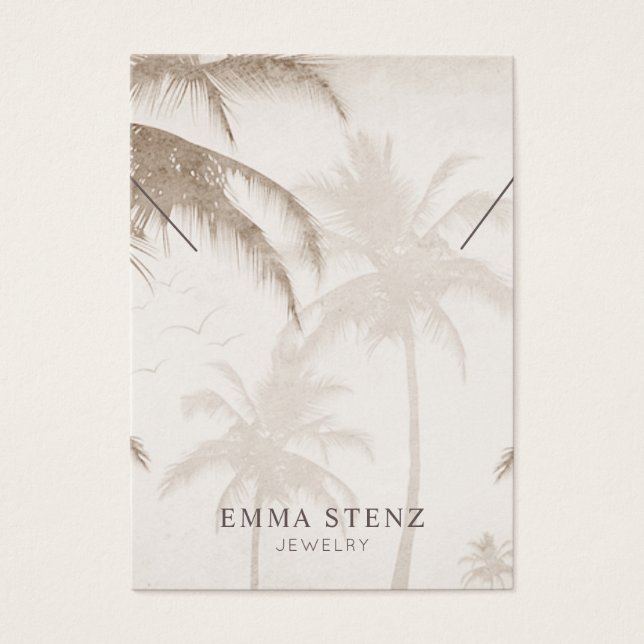 Necklace Display Card ・ Erthy Palm Trees Birds (Vorderseite)